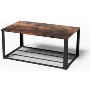 Coffee Table 2-Tier Rustic Brown 104CM