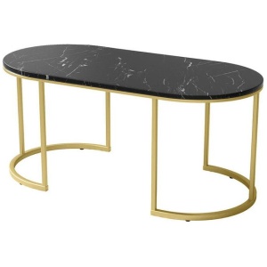 Coffee Table Marble Effect Black