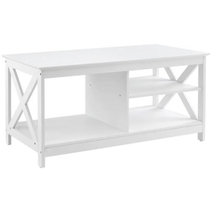 Coffee Table Storage Shelf White