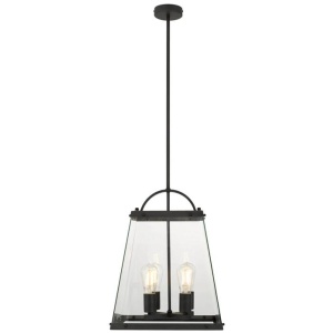Colair Modern Pendant Hanging Lamp Light Glass Solid Brass Clear Black Matte