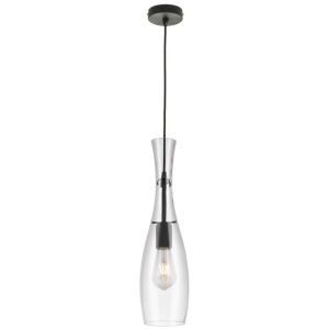 Conie Contemporary Pendant Hanging Lamp Light Glass Clear Black