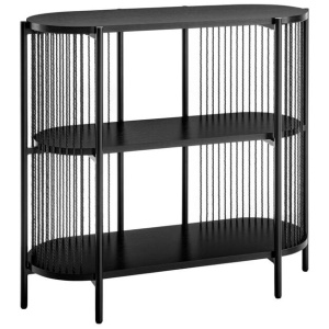 Connell Modern 3-Tier Low Bookcase Display Shelves Organiser Black