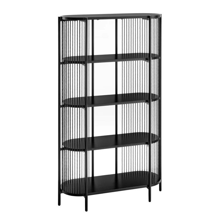Connell Modern 5-Tier Bookcase Display Shelves Organiser Black