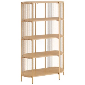 Connell Modern 5-Tier Bookcase Display Shelves Organiser Oak