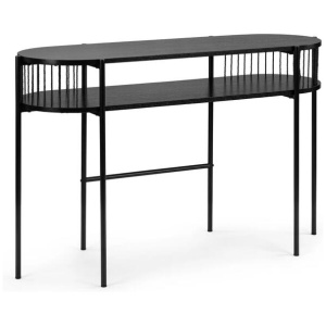 Connell Modern Wooden Hallway Console Hall Oval Table - Black