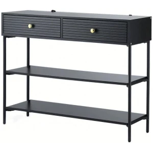 Console Table 3-Tier Black