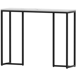 Console Table Hallway Table With Marble Effect Tabletop White Entry Table