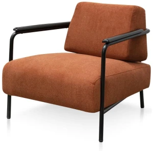 Constance Fabric Armchair - Burnt Orange - Black Legs by Interior Secrets - AfterPay Available