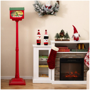 Costway148 CM Musical Christmas Street Lamp Christmas Lights-Red