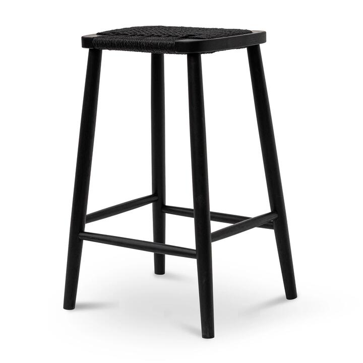 Crawford 65cm Bar Stool - Full Black by Interior Secrets - AfterPay Available