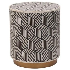 Cubis Bone Inlay End Lamp Side Table