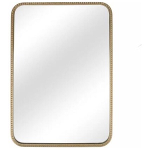 Curved Edge Metal Wall Mirror - Gold