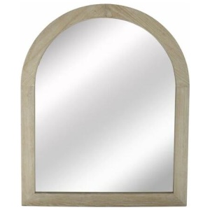 Curved Edge Wooden Wall Mirror