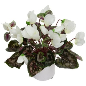Cycalmen Artificial Fake Plant Decorative Arrangement 34cm In Pot Cream