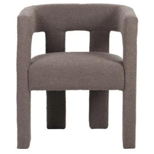 Cyrano Modern Textured Fabric Occasional Armchair Accent Lounge Chair Chocolate