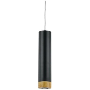 Dakota Contemporary Pendant Hanging Lamp Light Aluminium Black Oak