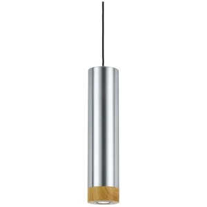 Dakota Contemporary Pendant Hanging Lamp Light Aluminium Silver Oak