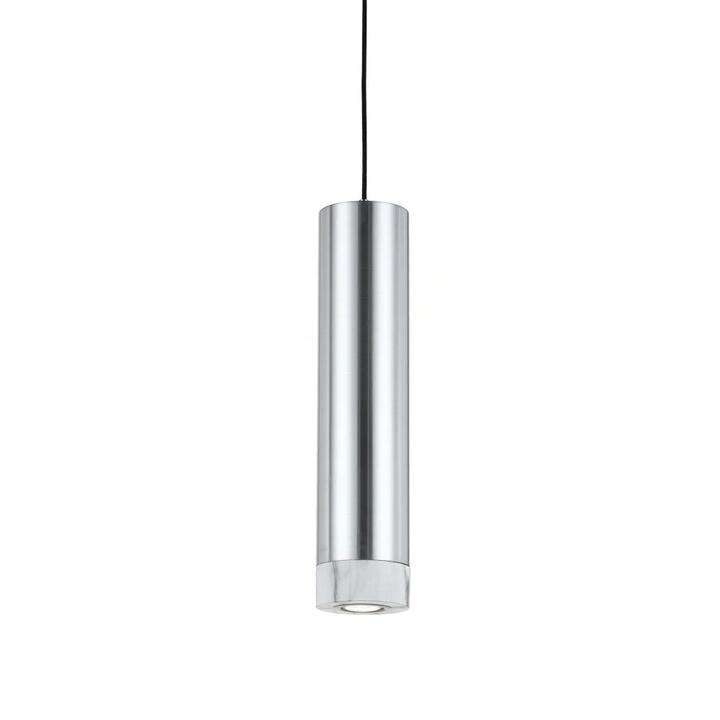 Dakota Contemporary Pendant Hanging Lamp Light Aluminium Silver White Marble