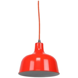 Danica Classic Dome Metal Cord Drop Pendant Light Lamp - Luminous Bright Red
