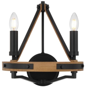 Darien Contemporary Wall Lamp Light Wood Metal Ash Black Wood Tones
