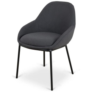 Darris Fabric Dining Chair - Charcoal by Interior Secrets - AfterPay Available