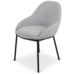 Darris Fabric Dining Chair - Pale Grey by Interior Secrets - AfterPay Available