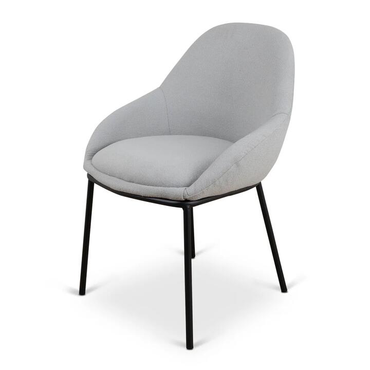 Darris Fabric Dining Chair - Pale Grey by Interior Secrets - AfterPay Available