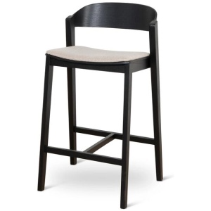 Davis Black Bar Stool - Grey Seat by Interior Secrets - AfterPay Available