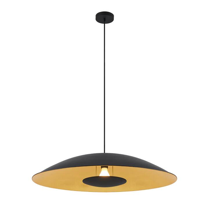 Daxia Industrial Pendant Hanging Lamp Light Metal Black Gold Foil Sand