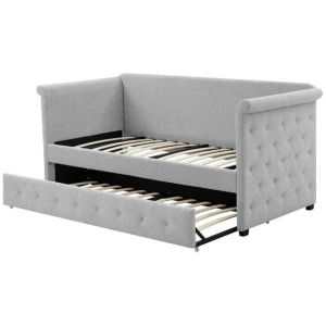 Daybed and Pull Out Trundle - Light Grey