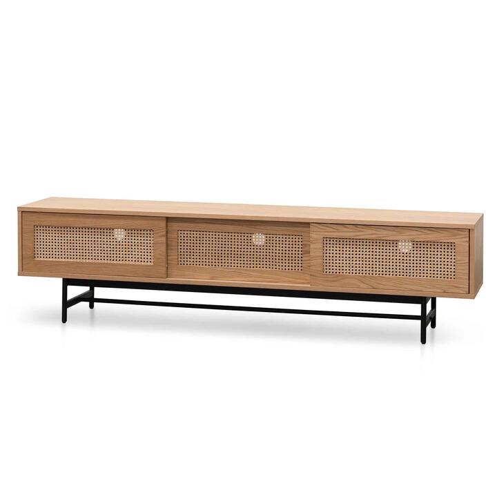 Debora 2m Natural Oak TV Entertainment Unit - Rattan Doors by Interior Secrets - AfterPay Available