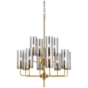 Decaro Contemporary Pendant Hanging Lamp Light Glass Metal Gold Smoke