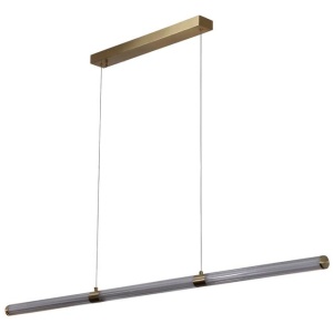 Del 3-Lights LED Sleek Linear-Shape Hanging Pendant Light Lamp Gold