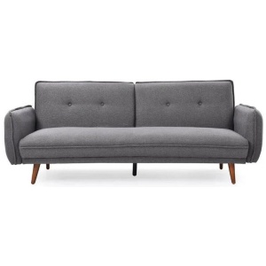 Designer Modern 3-Seater Fabric Lounge Couch Sofa Bed - Dark Grey