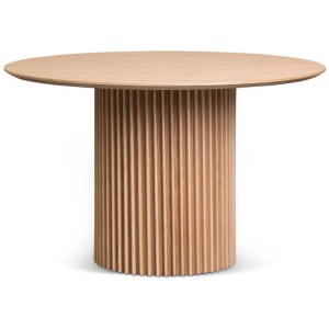 Dillon 1.2m Round Wooden Dining Table - Natural by Interior Secrets - AfterPay Available