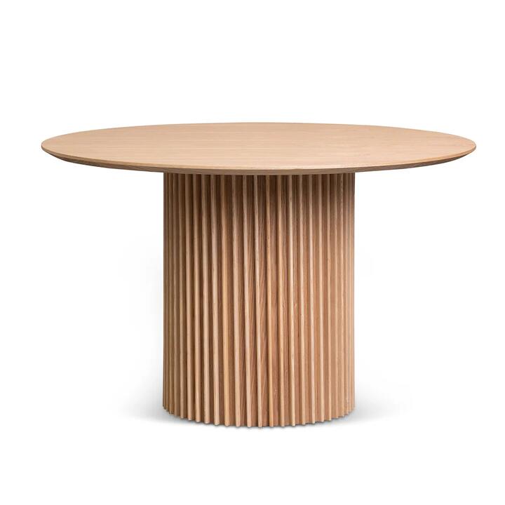 Dillon 1.2m Round Wooden Dining Table - Natural by Interior Secrets - AfterPay Available