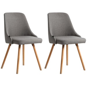 Dining Chairs Fabric Grey Set of 2 Kalmar
