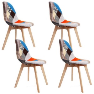 Dining Chairs Set of 4 Fabric Retro Replica DSW