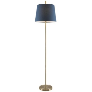 Dior Modern Standing Floor Lamp Light Metal Antique Brass Blue