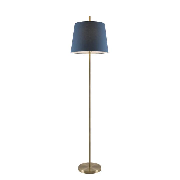 Dior Modern Standing Floor Lamp Light Metal Antique Brass Blue