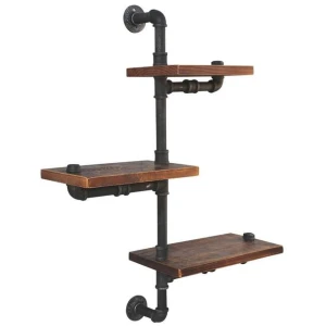 Display Shelves Bookshelf Pipe Shelf Rustic Industrial Floating Wall Shelves DIY Brackets