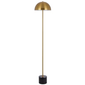 Domez Modern Standing Floor Lamp Light Foot Switch Metal Marble Antique Gold Black Marble