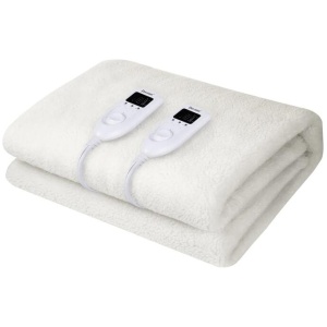 DreamZ 350GSM Electric Blanket Heated Fully Fitted Fleece Pad Washable Queen