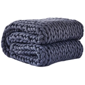 DreamZ Knitted Weighted Blanket Chunky Bulky Knit Throw Blanket 9KG Dark Grey