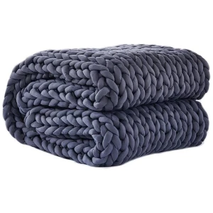 DreamZ Knitted Weighted Blanket Chunky Bulky Knit Throw Blanket 9KG Dark Grey