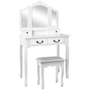 Dressing Table with Mirror - White