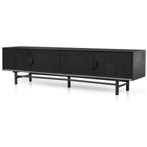 Ducan 2.1m Wooden TV Entertainment Unit - Black by Interior Secrets - AfterPay Available