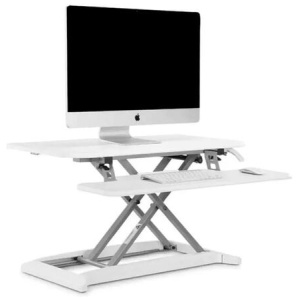 DuoPro Height Adjustable Sit Stand Computer Work Task Study Office Desk Riser - White, Large