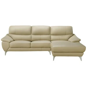 Dylan Modern Luxury Genuine Leather Right Hand Chaise Sofa - Light Brown