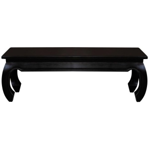 Dynasty Solid Mahogany Timber Opium Leg Bench 128 x 35 (Chocolate)